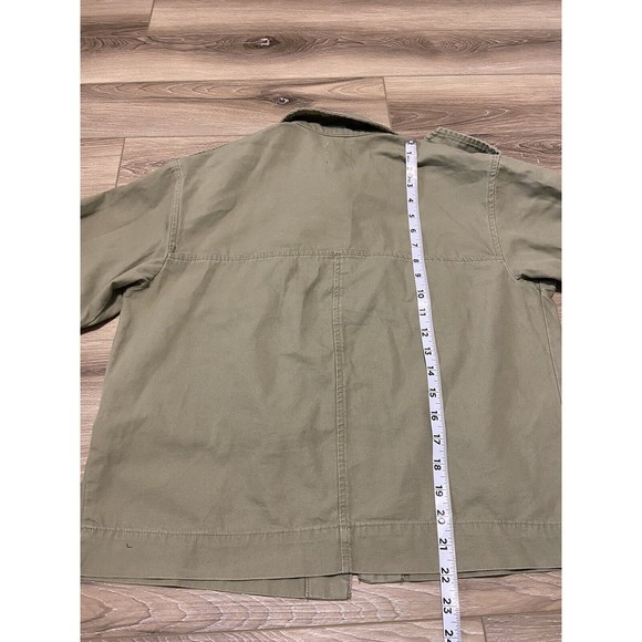 H&M Cropped Green‎ Army Jacket Button Up Women’s XS - Picture 7 of 7